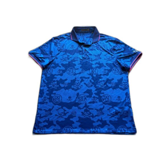 G/FORE | Shirts | Gfore Golf Polo Shirt Skull Graphic Blue The Pines ...